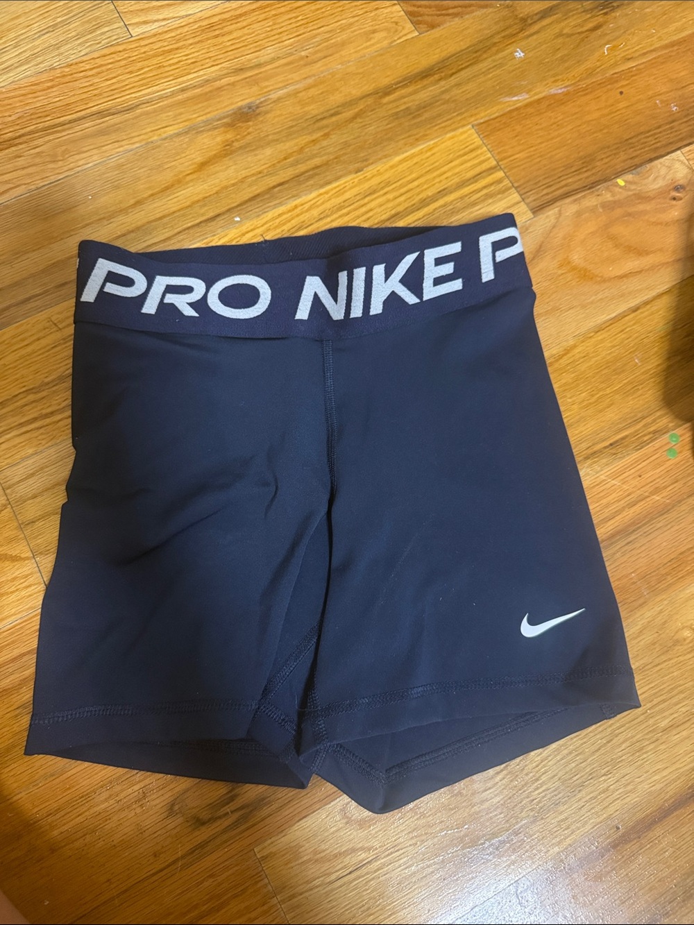 Nike Pro Black Women's Compression Bike Shorts with White Logo